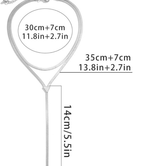 Gold Silver Snake Chain Choker Necklace Drop Necklace Statement Necklace for Wom - Picture 2 of 7